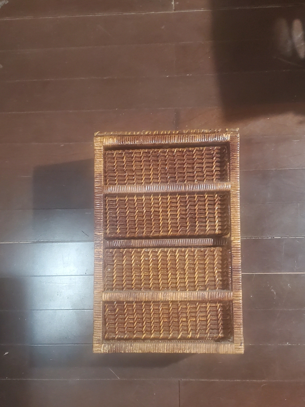Woven Rattan Two-Drawer Storage Basket - Picture 2 of 4